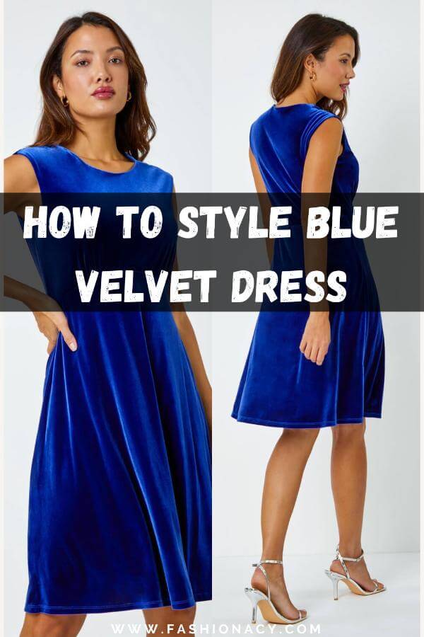 How to Style Blue Velvet Dress