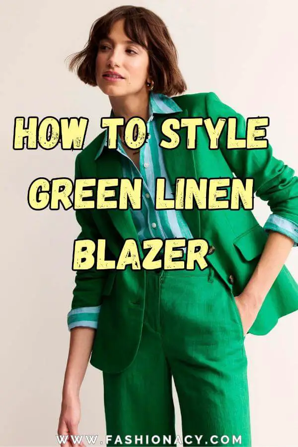 How to Style Green Linen Blazer