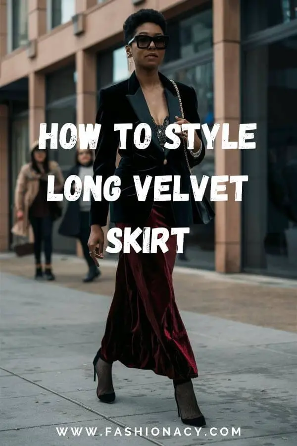 How to Style Long Velvet Skirt