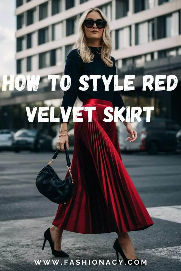 How to Style Red Velvet Skirt