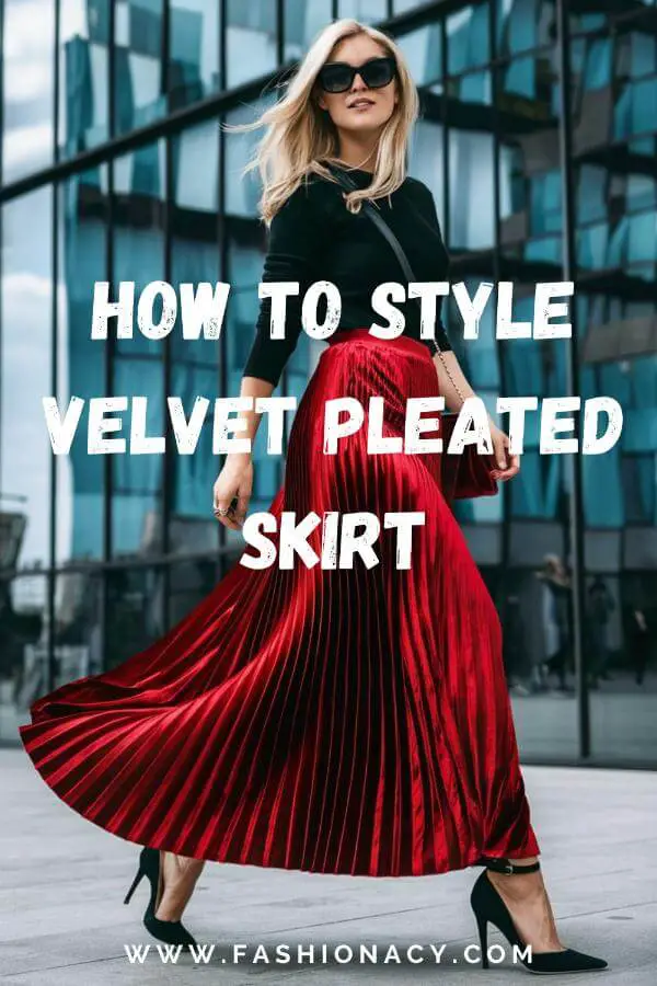 How to Style Velvet Pleated Skirt