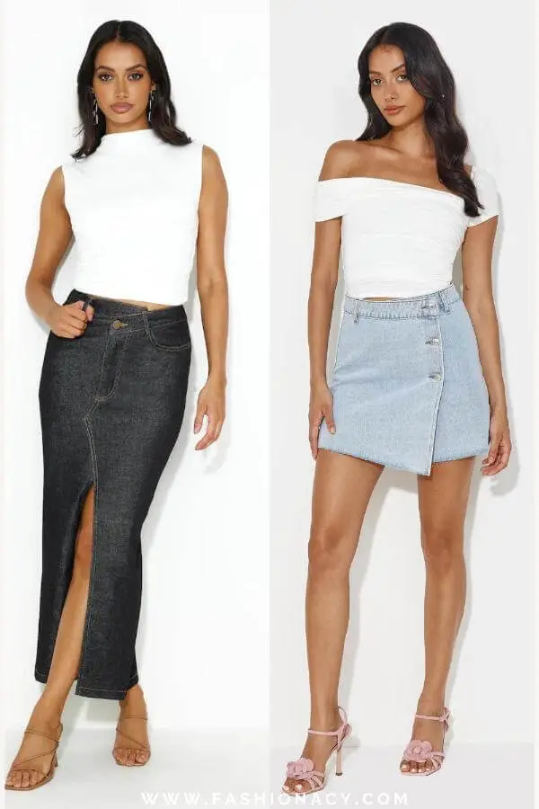 Jeans Skirt Outfits Summer