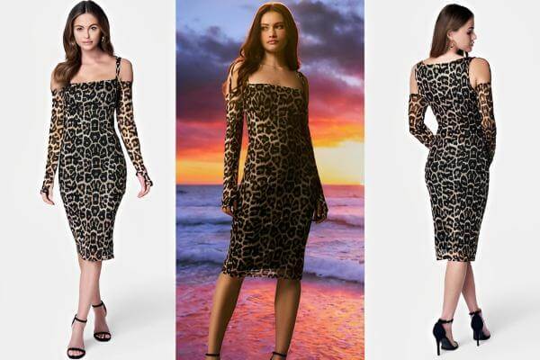Leopard Bodycon Dress Midi