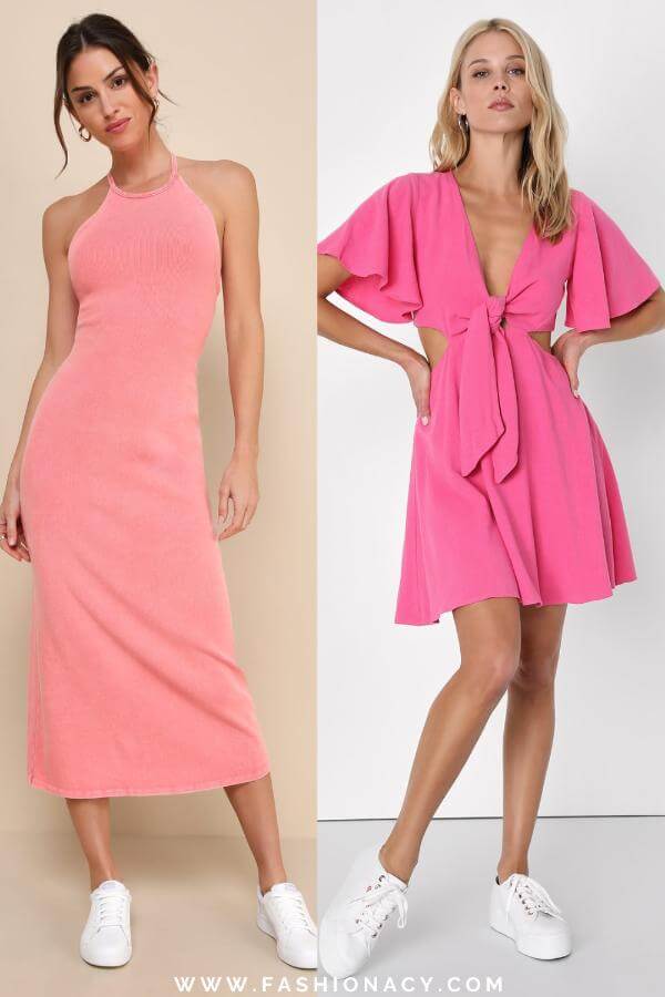 Pink Summer Dress Casual