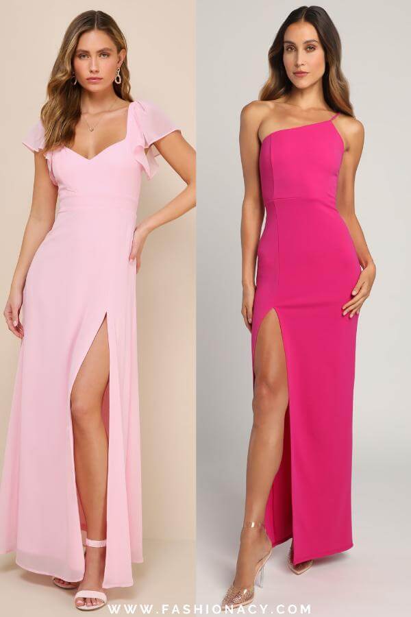 Pink Summer Dress Long