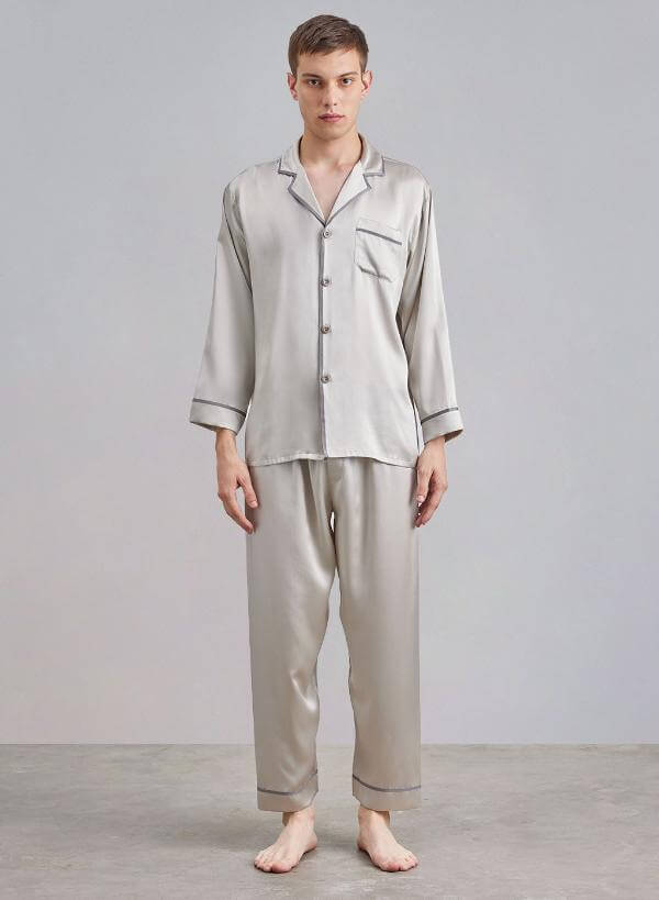 Silk Pajamas Men Nightwear