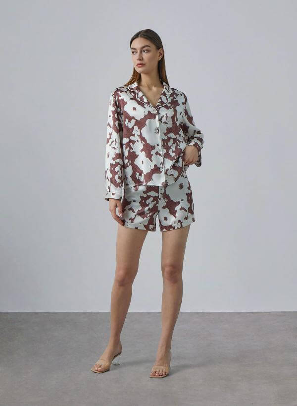 Silk Pajamas Shorts Set