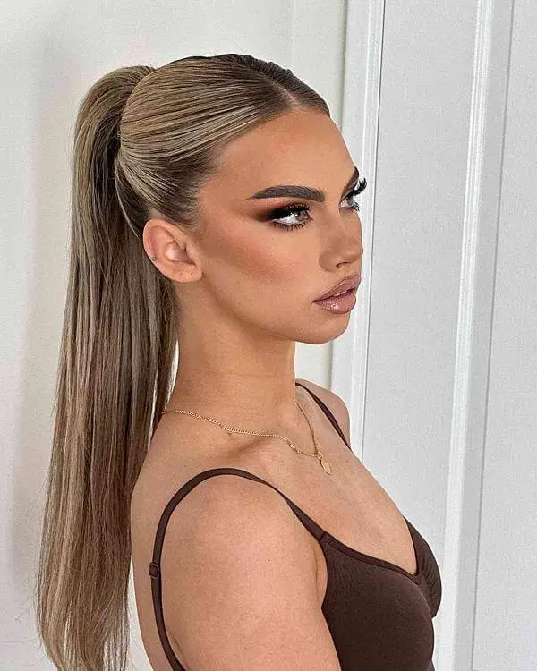 Sleek Ponytail Middle Part