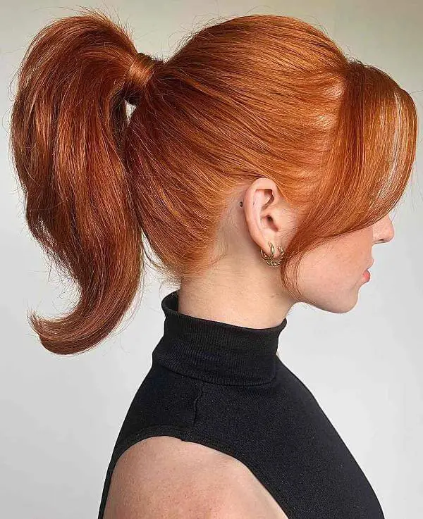 Sleek Ponytail With Bangs