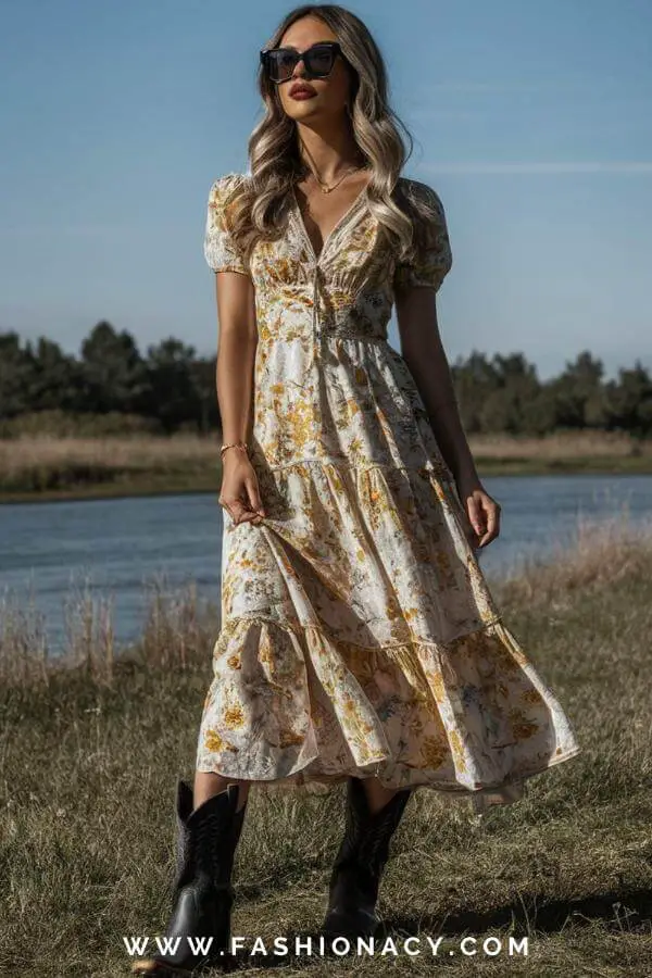 Summer Dress With Cowboy Boots