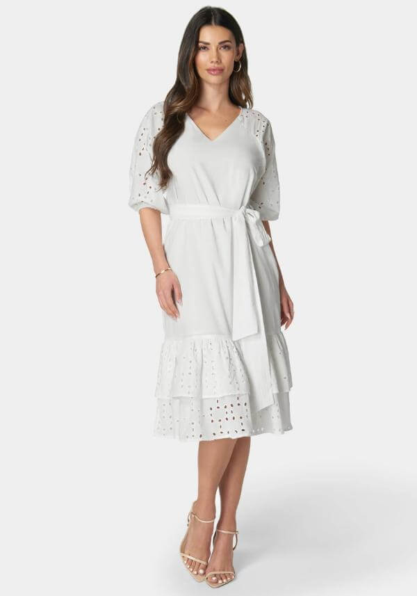 Cotton Eyelet Dress Summer 