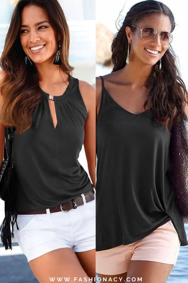 Black Sleeveless Top and Shorts