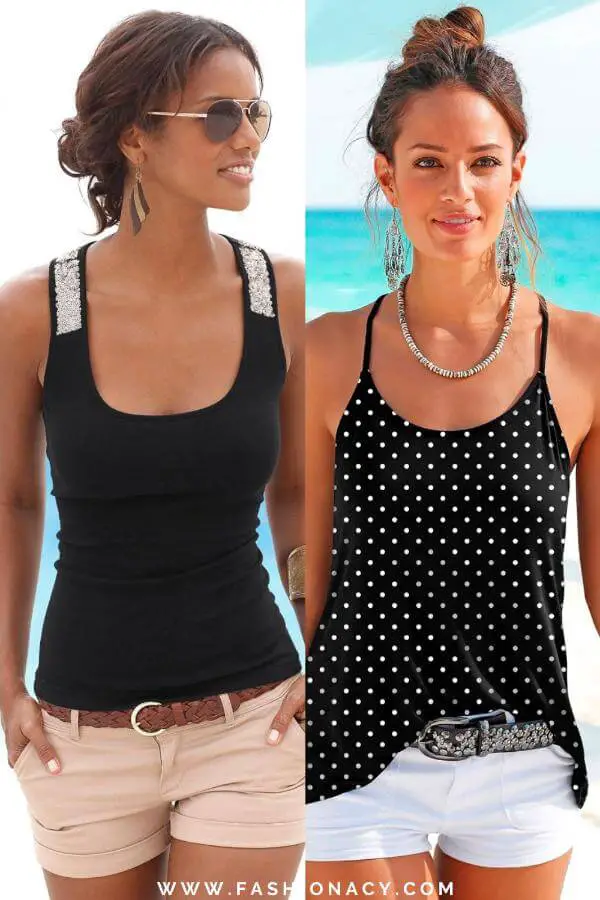 Black Sleeveless Tops For Women