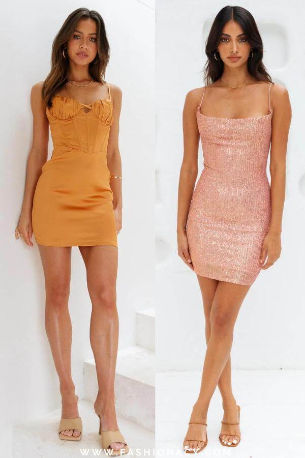 Gold Summer Dress Casual