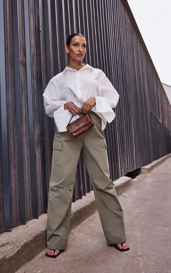 Cargo Pants With Oversized Shirt