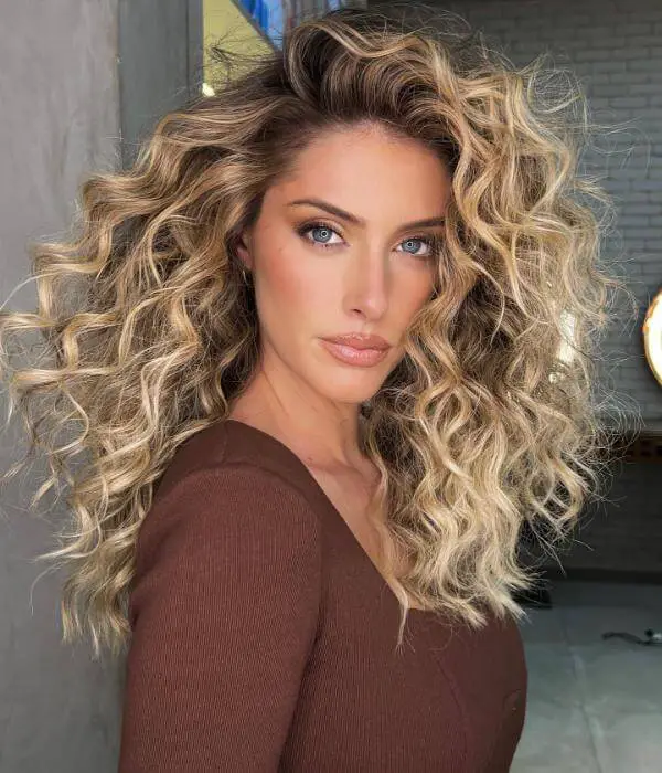 Lowlights Blonde Curly Hair