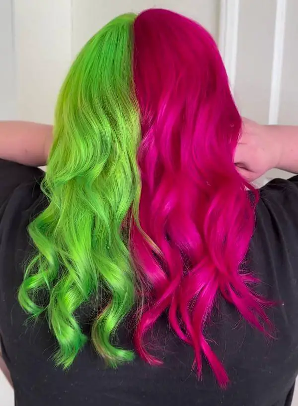 Pink and Green Hair Color (Watermelon)
