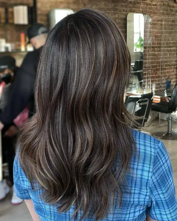Ribbon Highlights Straight Hair