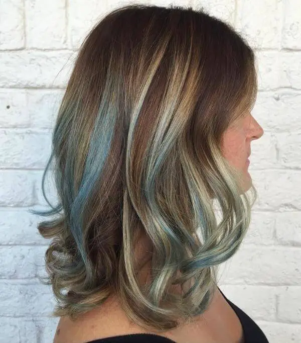 Blue Highlights in Brown Hair