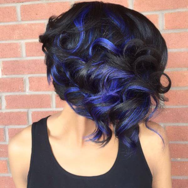 Blue Highlights Short Hair