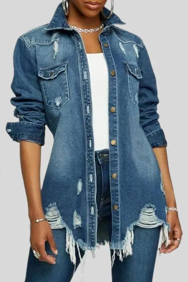 Distressed Denim Jacket Ideas