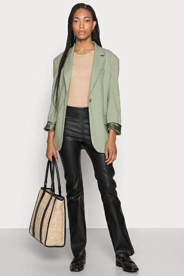 Leather Pants Outfit Black Women