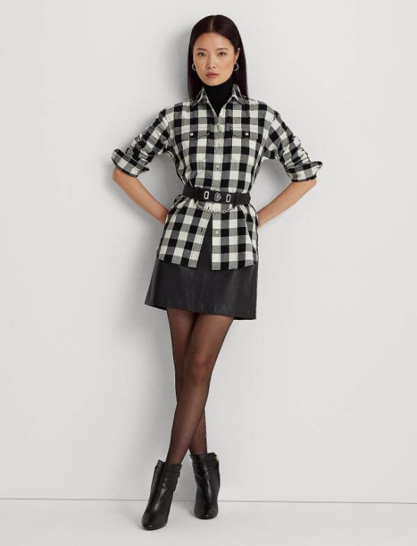 Leather Skirt With Stockings Outfit