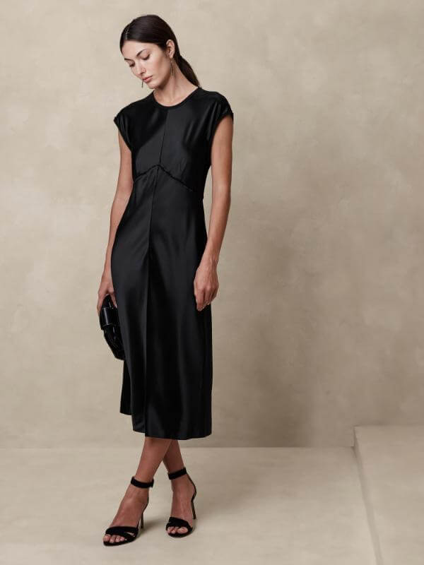 Long Black Silk Dress