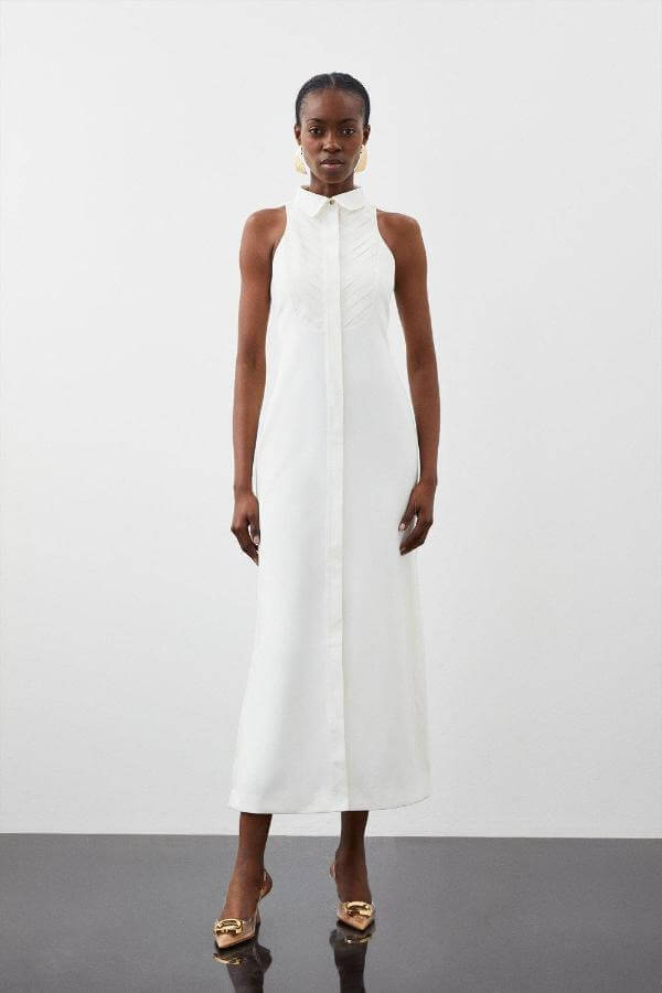 White Tuxedo Dress