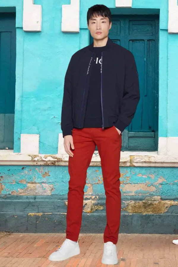 Red Pants Men Street Style