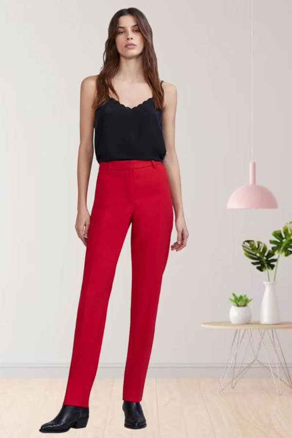 Red Pants With Black Top