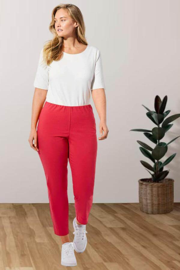 Red Pants With Sneakers Outfit