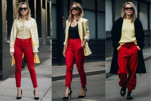Red Pants Yellow Clothing Items