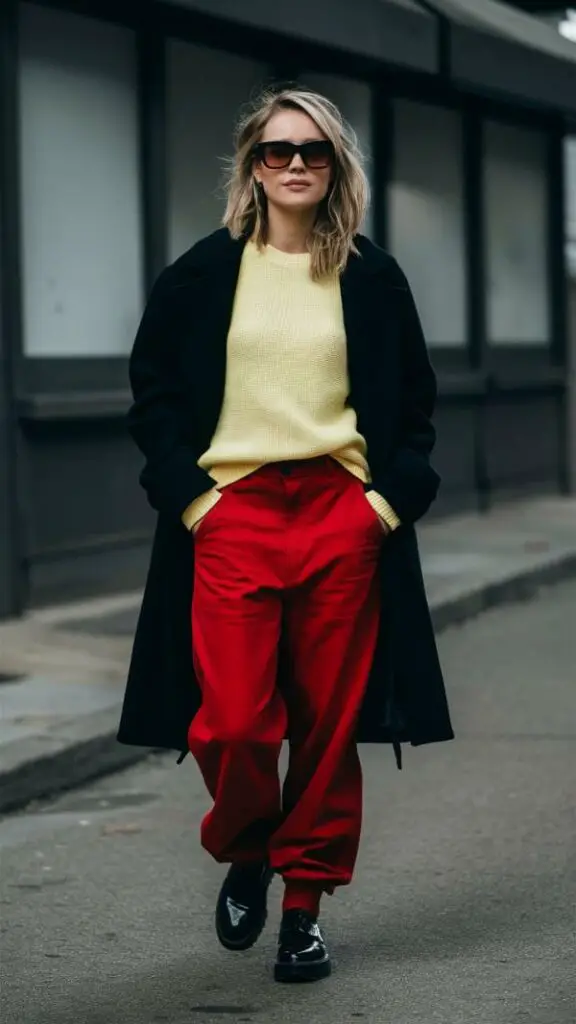 Red Pants Yellow Sweater