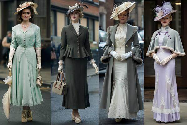 retro 1900s and 1910s fashion