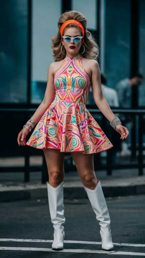 Retro 1960s Fashion Women Outfit