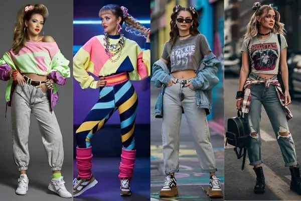 retro 1980s and 1990s fashion
