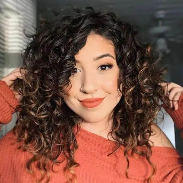 Side Swept Bangs Curly Hair