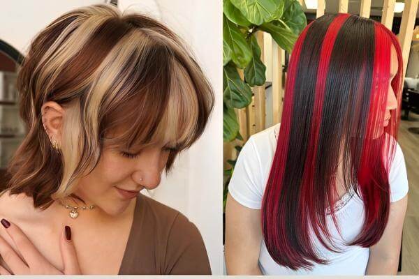 Skunk Streak Hair Color