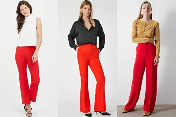 styling red pants women