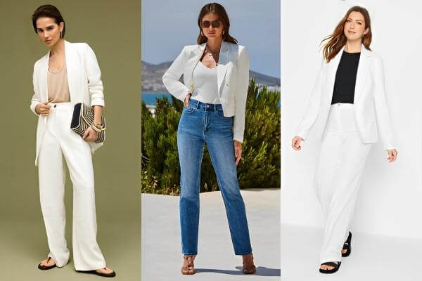 White Blazers Women 