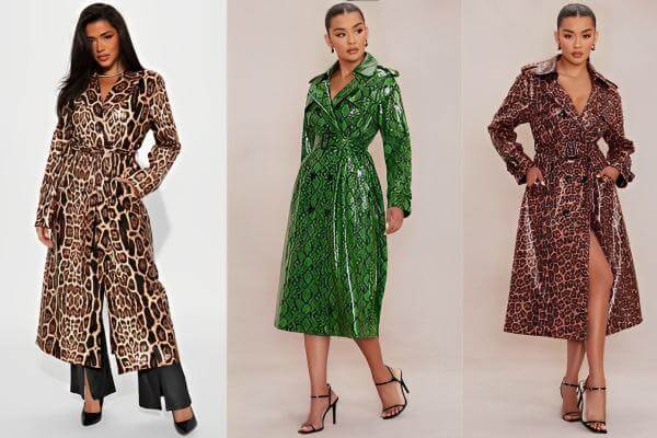Animal Print Trench Coat Outfits