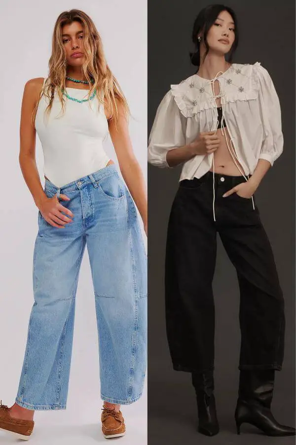 Barrel Leg Jeans Outfit Casual