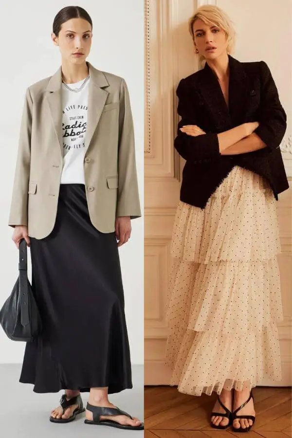 Blazer and Skirt Going Out Outfit