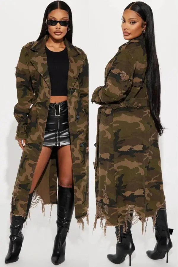Camo Coat Outfit Women