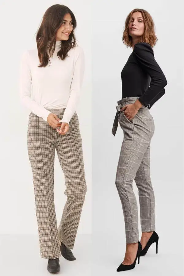 Plaid Pants Outfit Women