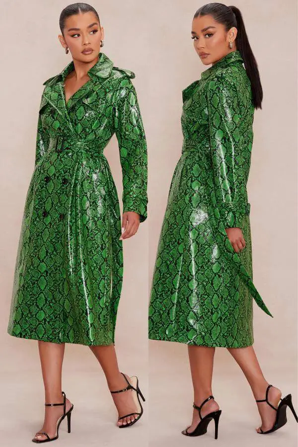 Snake Trench Coat Outfit