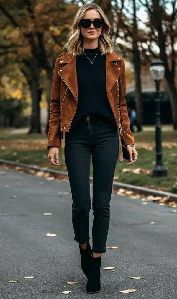 Suede Jacket Street Style