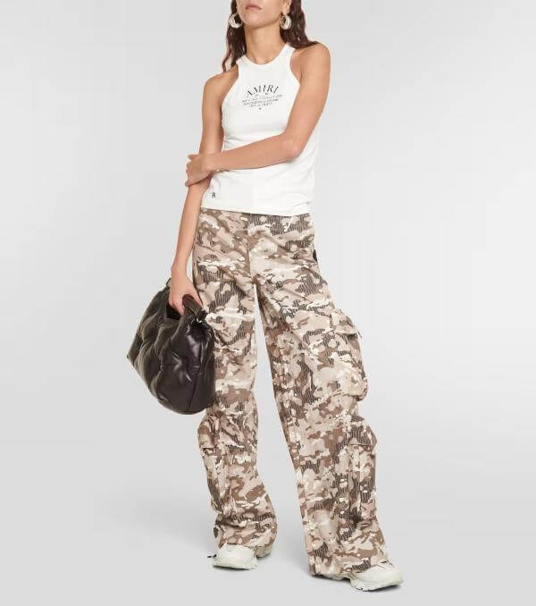 Camo Pants and Sneakers Outfit