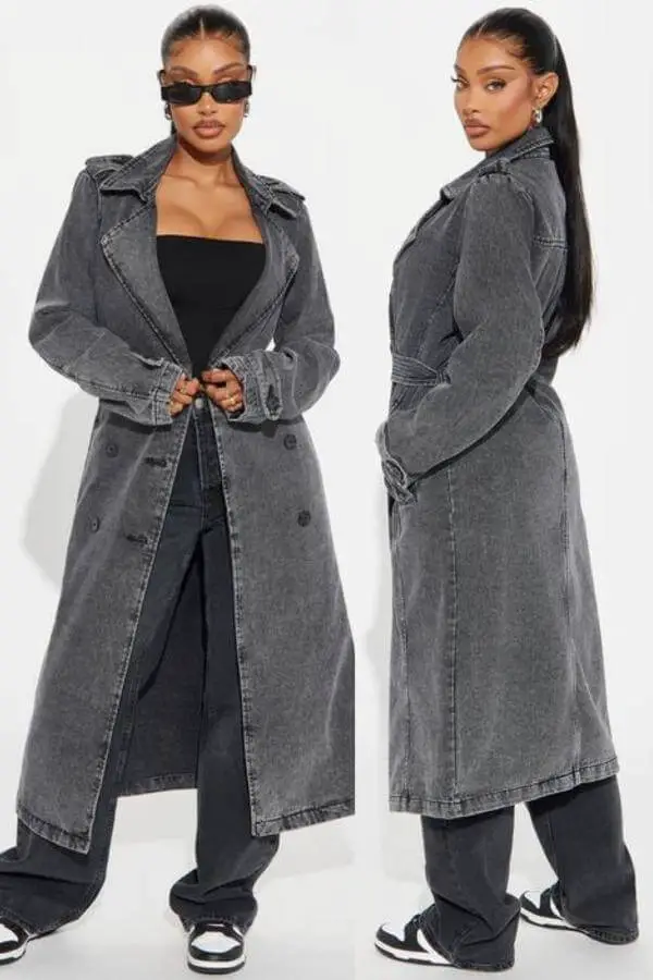 Casual Denim Trench Coat Outfit